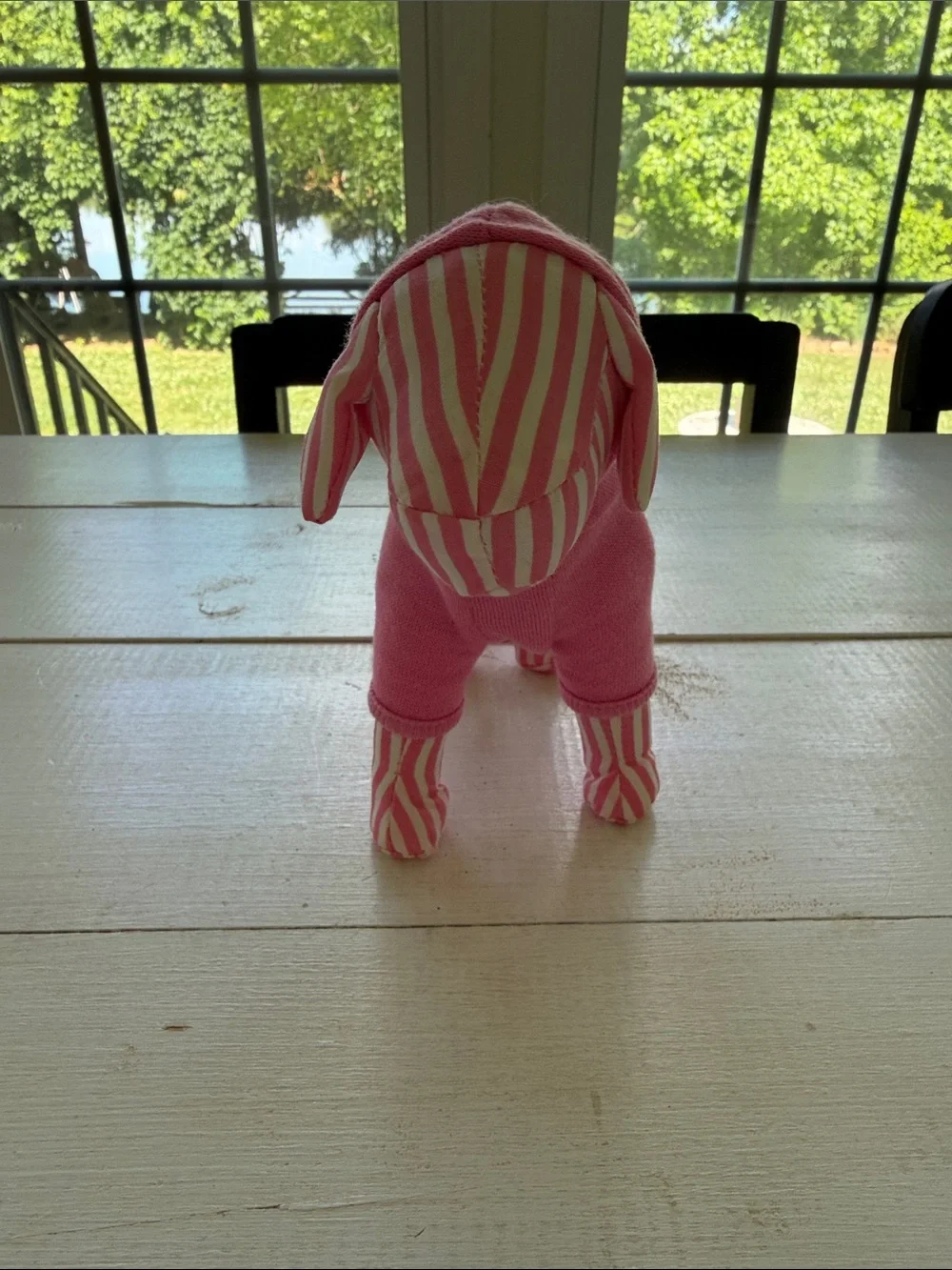 PINK Victoria's Secret Pink Striped Dog Plush with Hoodie - Picture 2 of 5